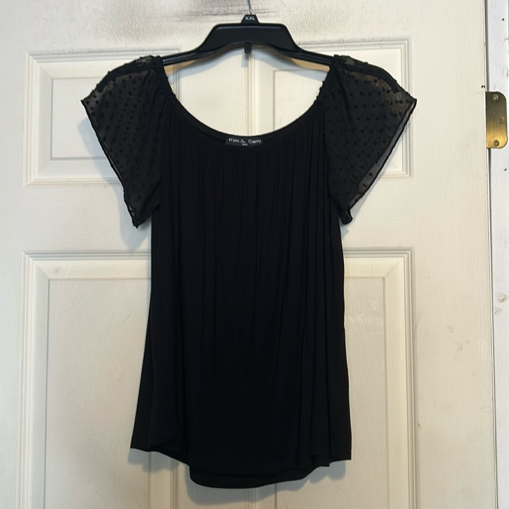 Kim & Cami Top Size Small Black Sheer
